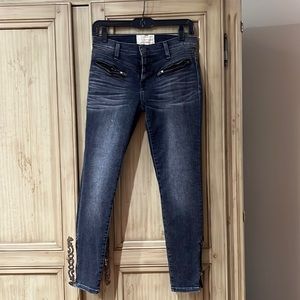 Current / Elliot distressed black jeans with zipper